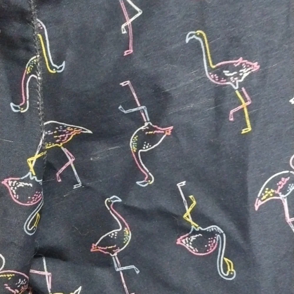 City Streets navy flamingo swim trunks, large 14/16